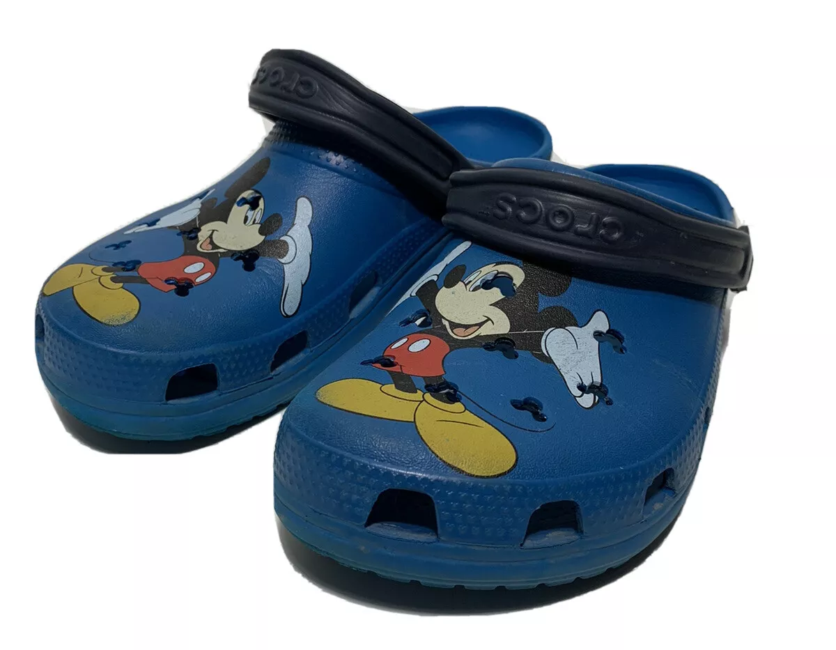 Disney Mickey Mouse Blue Crocs Clogs size 8M 10W