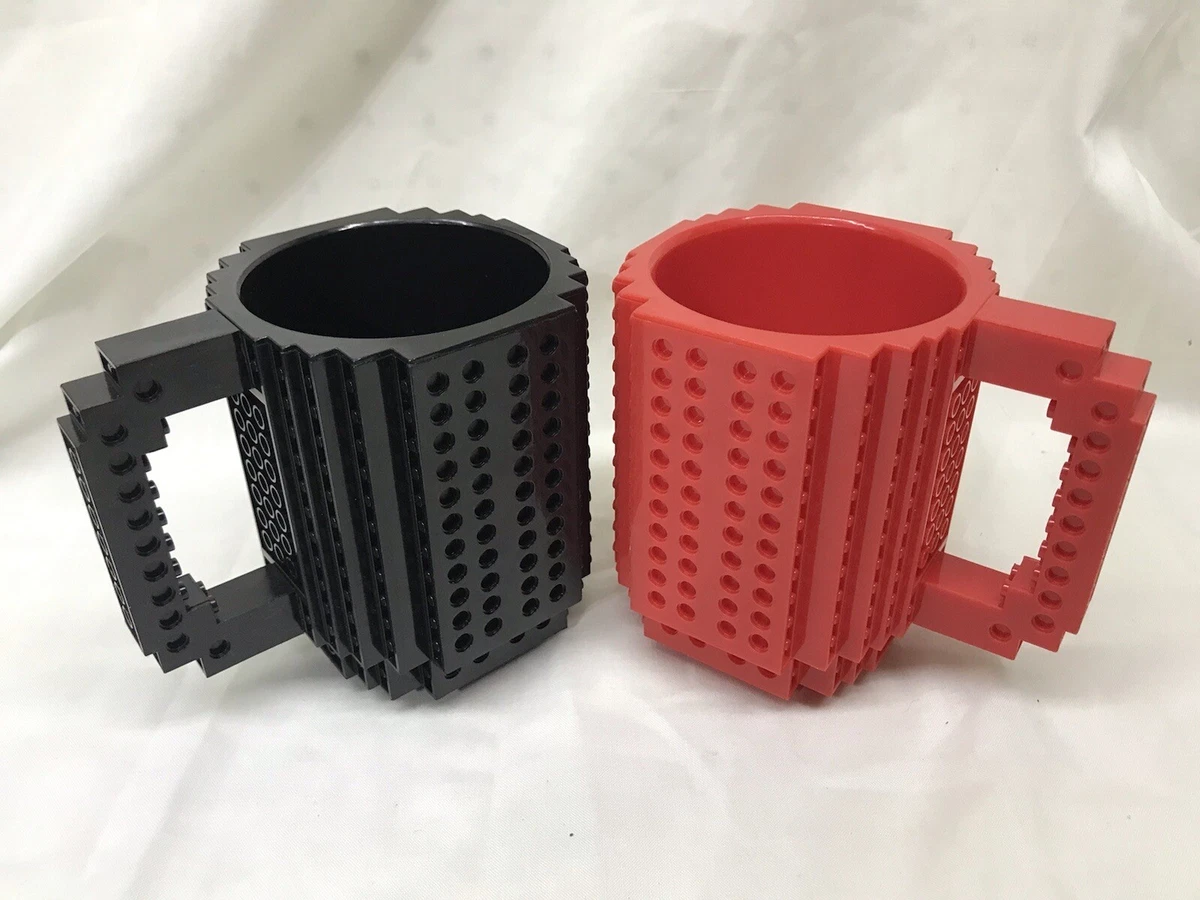 Lego Bricks-Mug Building Coffee Cup 12 oz Mugs Lot Of 2. (FC)