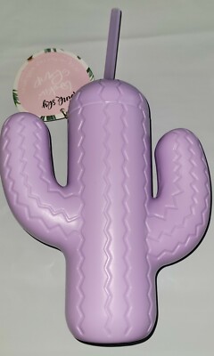 Pink Sky Lookin' Sharp 21 Oz Cactus Sipper Cup W/ Straw Fabfitfun Lavender NWT