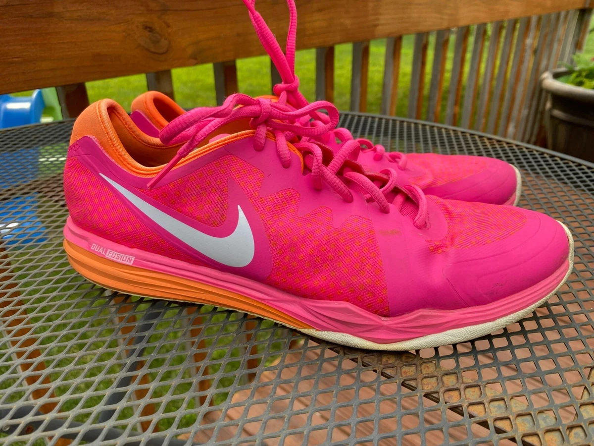 Nike Dual Fusion Train TR Women&#039;s Running Shoes Pink Orange 10 |