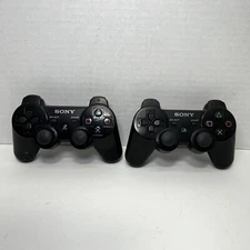2 Sony PS3 Black DualShock 3 Sixaxis Wireless Controller OEM UNTESTED