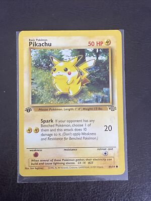 Pokemon Card 1st Edition Pikachu From Jungle 60/64 Non Holo 1999