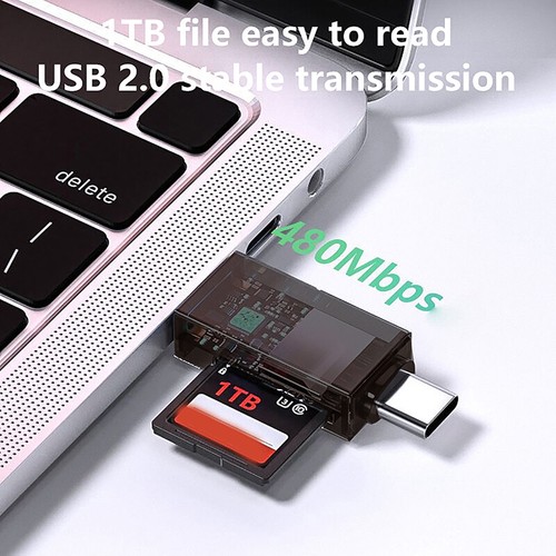 Transparent SD TF Memory Card Reader USB Type-C For Lightning For Iphone - Photo 6/17