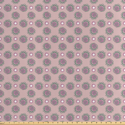 Gedeckte Farben Satin Stoff als Meterware Handgefertigte florale Doodle