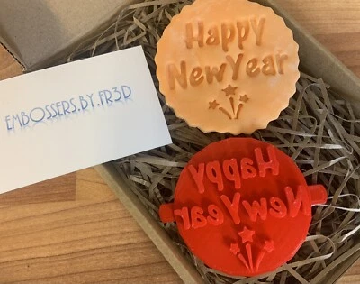 Happy New Year Fondant Embosser Stamp Icing Cupcake Cake Cookie Cutter Christ