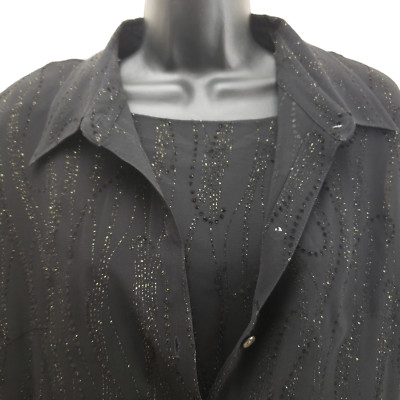Due Per Due Women's 3 Piece Skirt Set 14W - 16W Gold Specked Lined Top Shirt