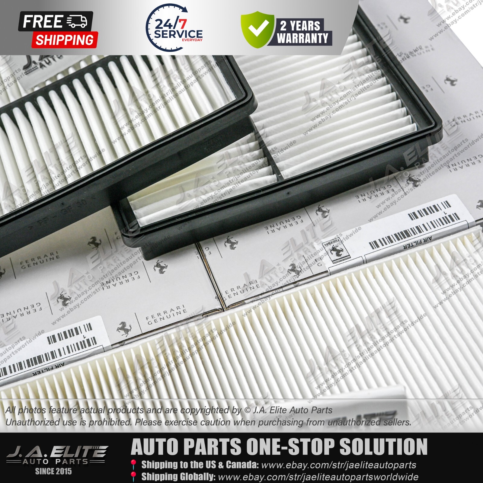 3pcs Air Filter for Ferrari Portofino Roma 338255, 819887