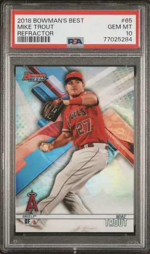 MIKE TROUT 2018 BOWMAN'S BEST  CARD #65  PSA 10 - GEM MINT!!!