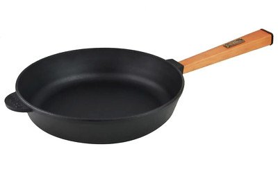 9.4'' Brizoll Cast Iron Skillet Round Fry Pan w/ Removable Handle Oven Safe
