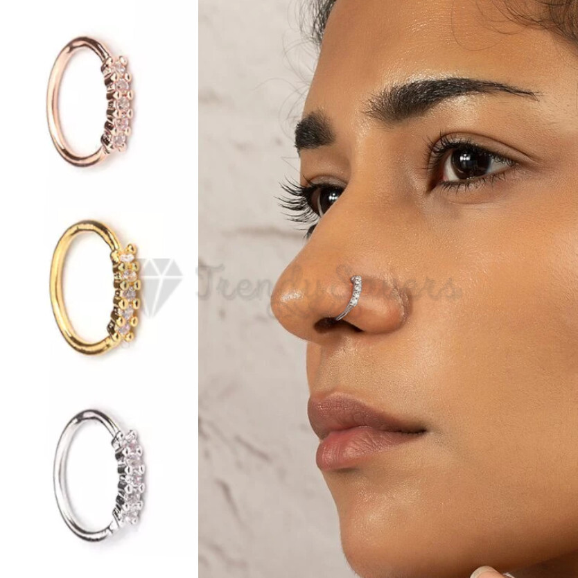 Nose Ring Surgical Steel Hoop Lip Ear Face Fake Small Body