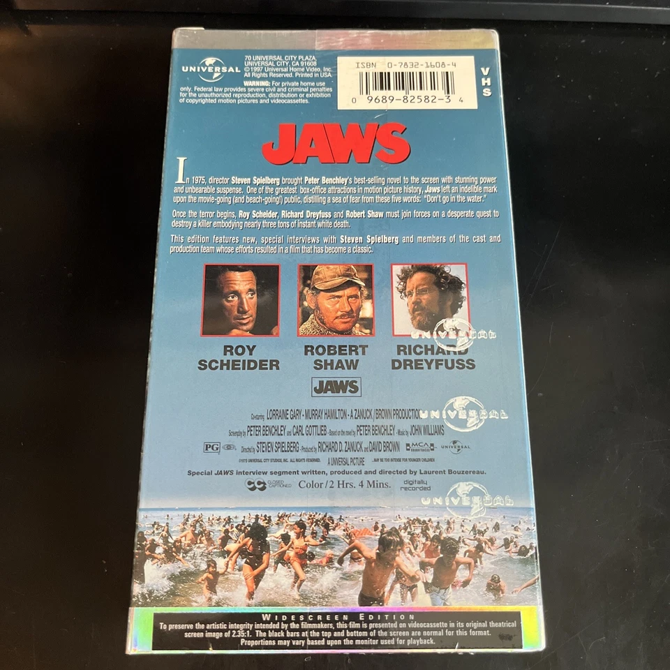 Jaws Vhs Sealed Universal Watermark Widescreen Edition - Image 2 of 4