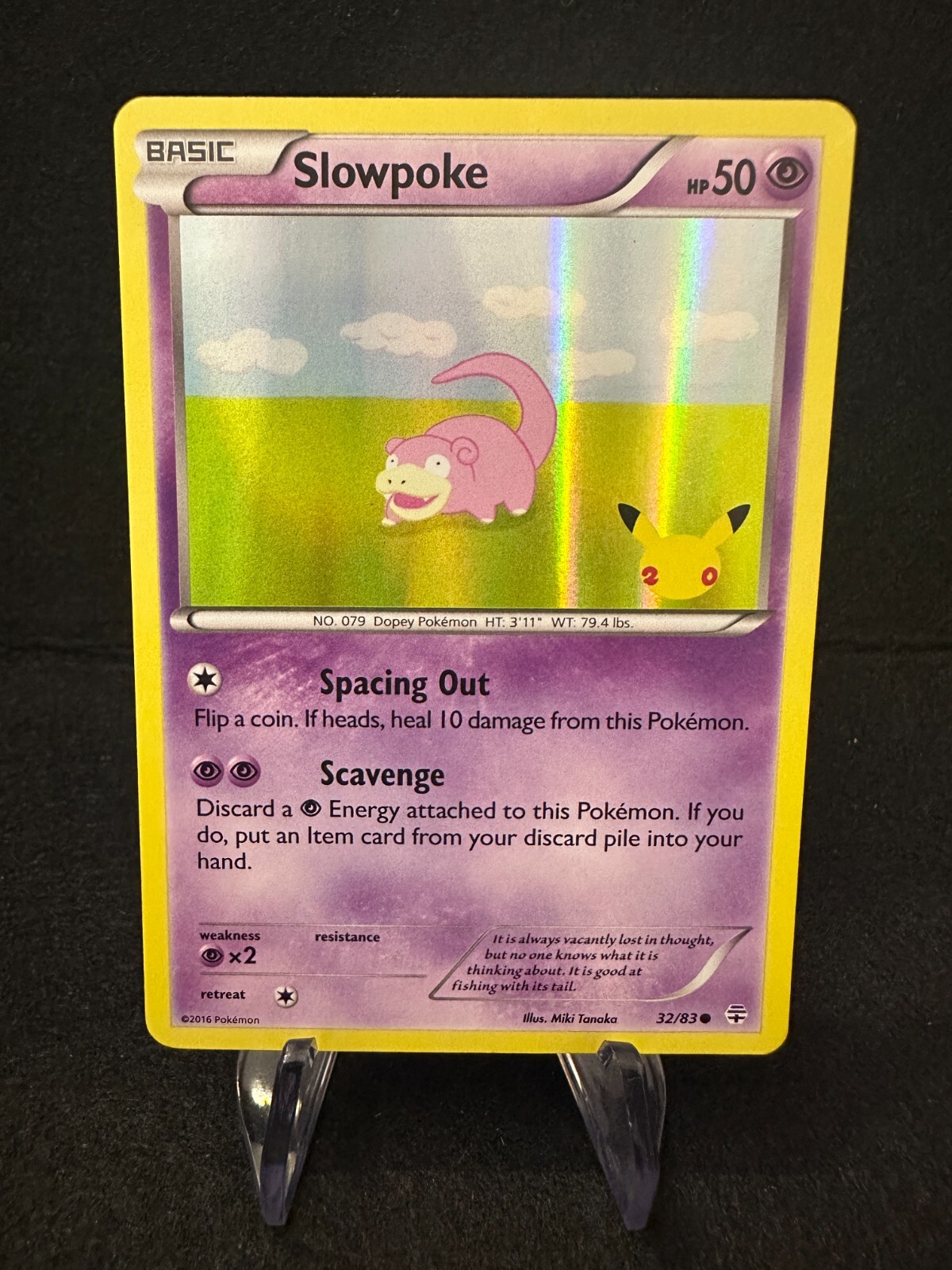 Slowpoke 32/83, 20th Anniversary Generations Stamped, Pokemon, LP/NM