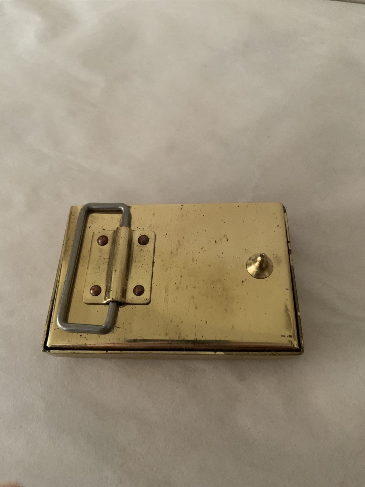 Brass Embossed Belt Buckle with Hidden Chamber Compartment Card Holder