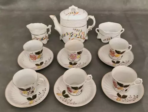 Antique Victorian German Miniature Porcelain Child's Toy Tea Set 16pc Service 