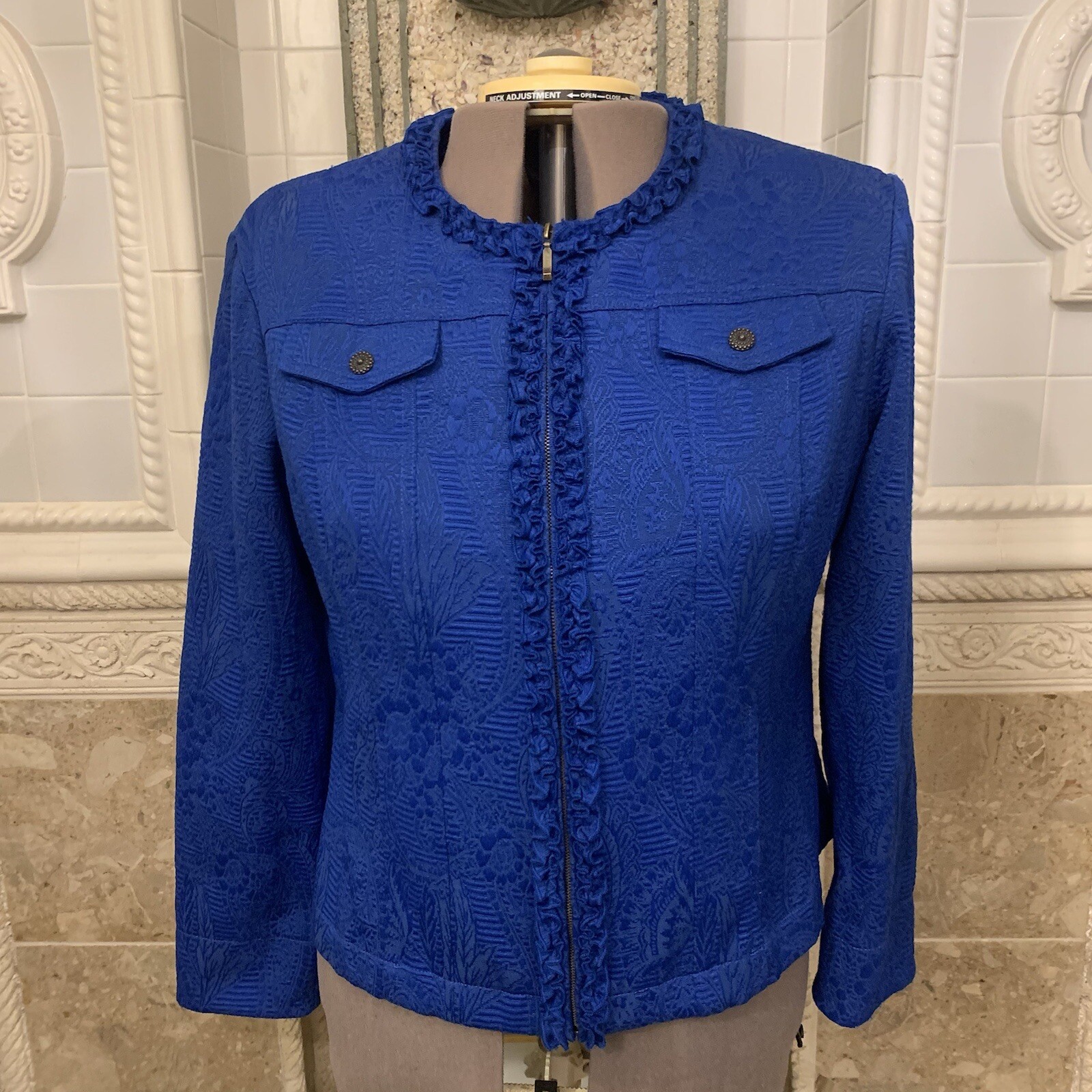 Ruby Rd.  Size 16.  Zip Up.  Ruffled Jacket.  Lon… - image 1