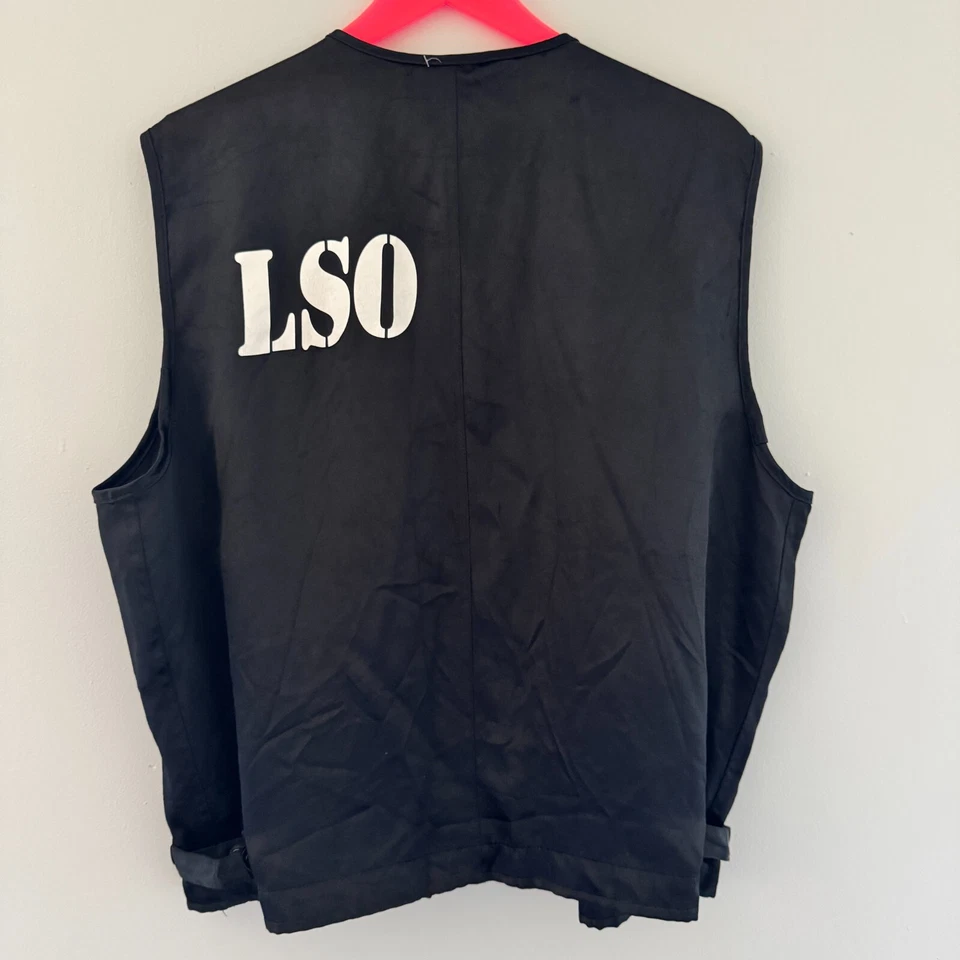 ALPHA INDUSTRIES Chaleco LSO Negro Señal de Aterrizaje Oficial Marina Departamento Defensa L De Colección Foto 2 de 4