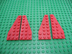 Wedge Plate 4 x 2 RED 3 LEFT & 3 RIGHT LEGOS SET of  3  Matched Pairs 