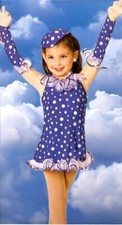 Lot of 5 Sometimes I'm So Cute BLUE Child X-Small Dance Costume w/ Hat  Sleeves