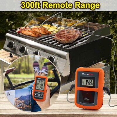 Wireless Thermometer W/ Dual Probe Cooking BBQ Smoker Grill EGG ThermoPro TP
