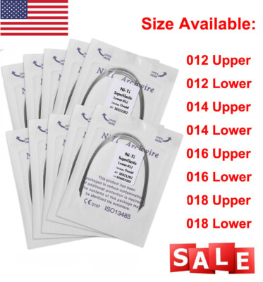 Orthodontics Dental Round Burs 10-Pack Dental Orthodontic Super Elastic NITI Round Arch Wires - Natural Form, Upper/Lower Use (0.012 - 0.020) Dental Lab Wires 012-020