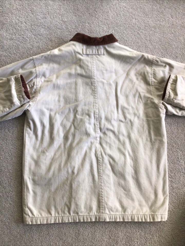 Abrigo de campo St Johns Bay Chore para hombre L franela forrado cuello de pana con botones de colección Foto 4 de 4