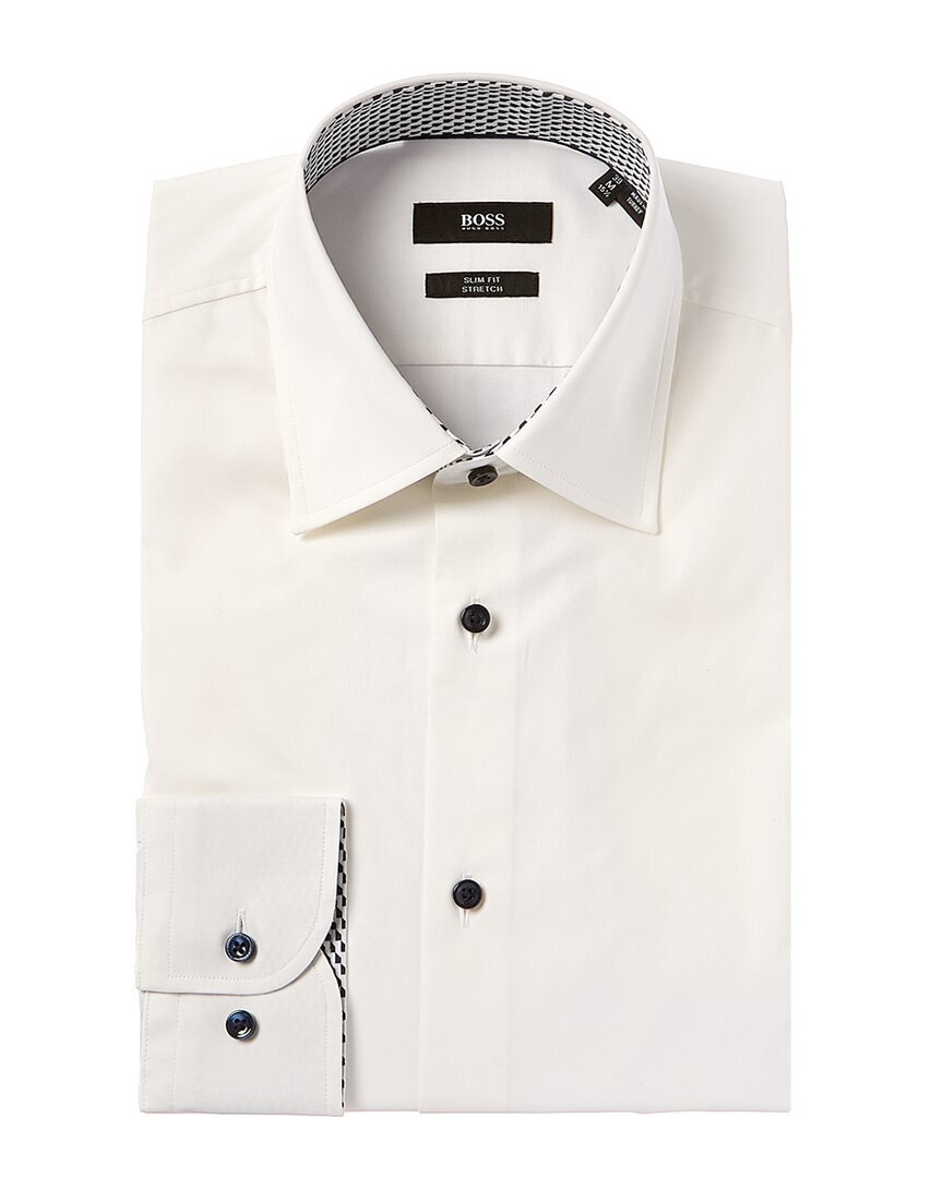 Рубашка Boss By Hugo Boss Hank Slim Fit мужская белая 155 13490₽