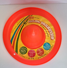 Vintage 1973 Sailing Sombrero Flying Disc Frisbee Steven Mfg Co USA Made Orange