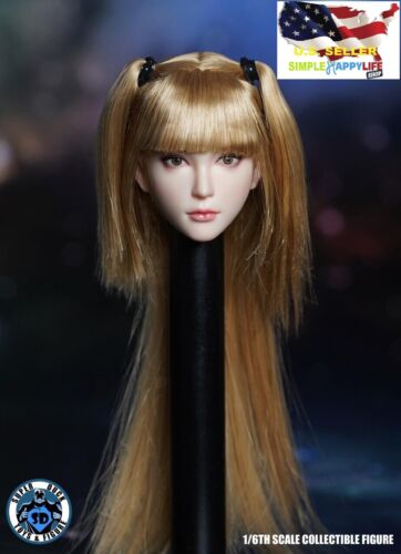 1/6 female head sculpt hair for Phicen hot toys 12" pale figure SDH028B ❶USA❶ - Afbeelding 1 van 3