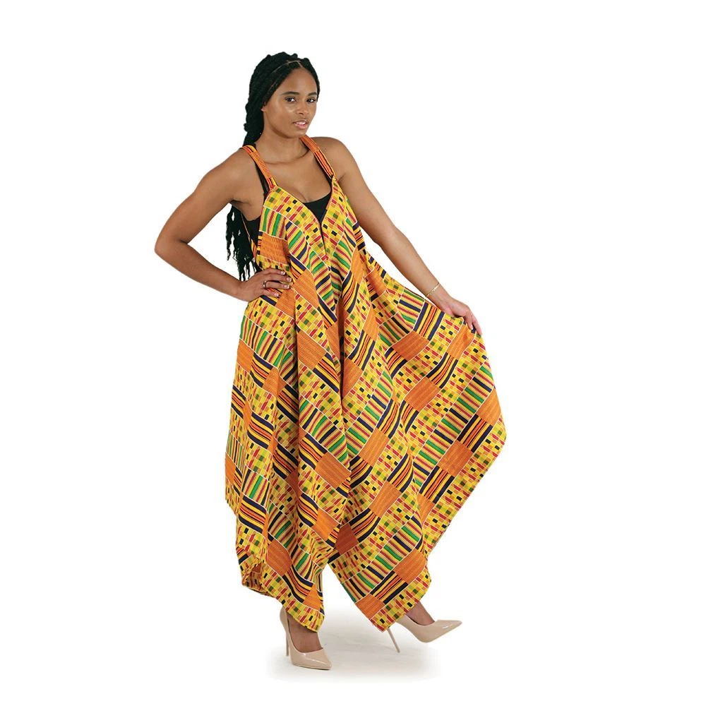 Kente Palazzo Jumpsuit, African Traditional Dress Clothing for Women #1