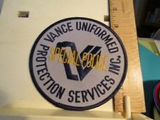 Vance Uniformed Protection Services Inc SPECIAL POLICE Washington DC PATCH blue