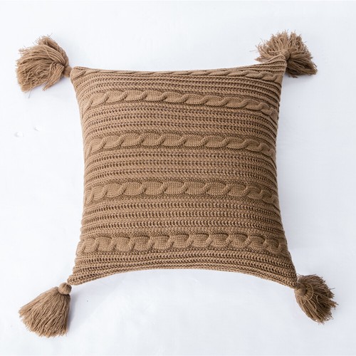 Tassel Knitted Cushion Cover Pompom Pillow Covers Sofa Bed Pillowcase Home Decor - Picture 22 of 76