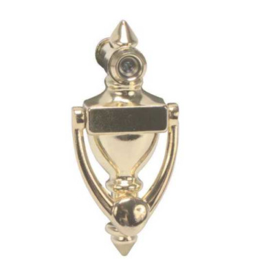 Brass Door Knocker with Viewer--Anvil Mark #807275