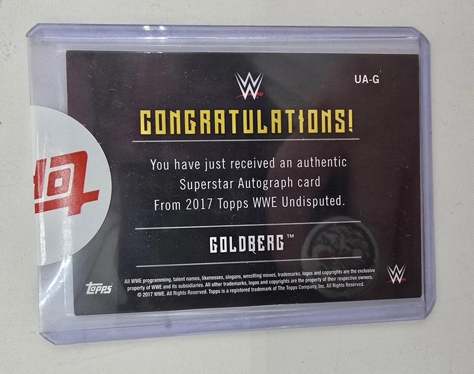 Topps Authentics Signed 28/50 Goldberg WWE 2017 Undisputed Wrestling Auto Card - Image 4 of 4