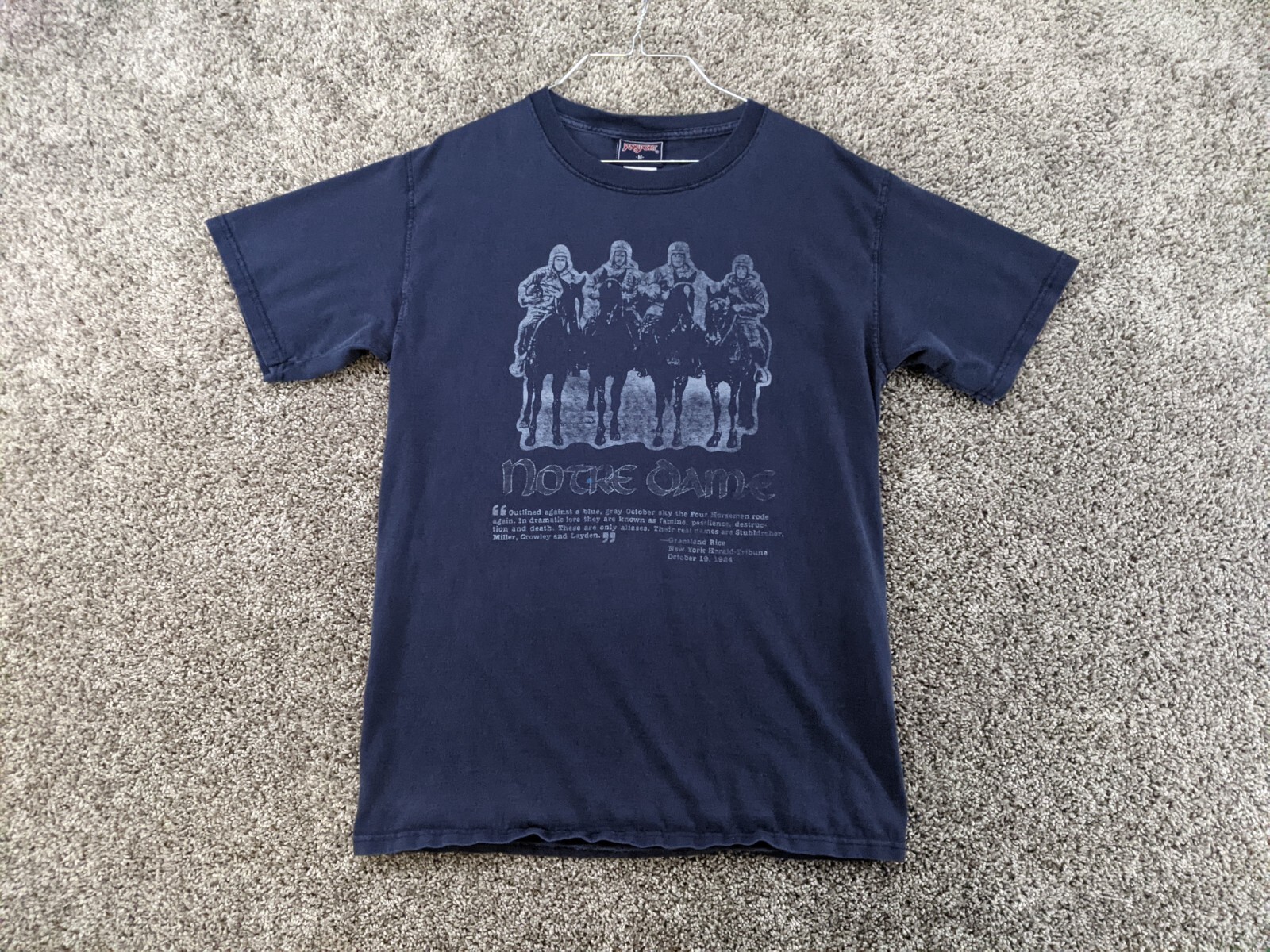 Vintage Jansport Men's TShirt Medium Notre Dame Football Four Horseman