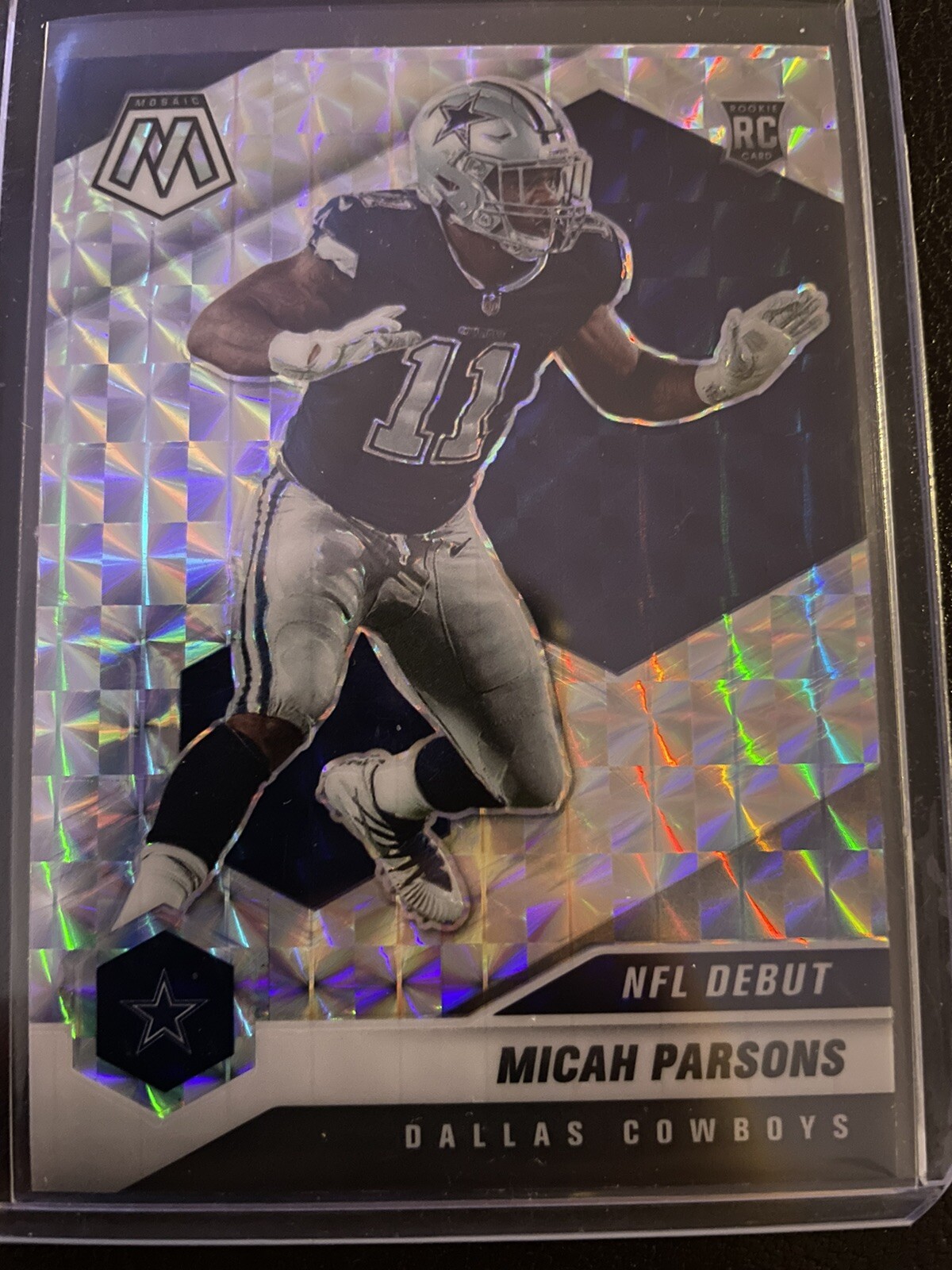 Micah Parsons Rookie 2021 Mosaic NFL Debut Mosaic Silver Prizm Rookie RC #257