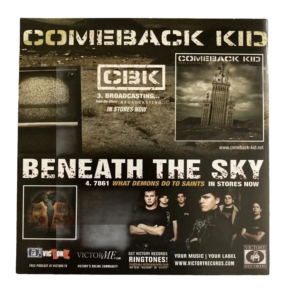 EMMURE - COMEBACK KID - BENEATH THE SKY 2007 Victory Records PROMO CD SAMPLER DS - Image 2 of 3