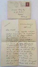 HAYDN HOLZKOMPONIST/VIOLINIST - signierter detaillierter Brief - BBC Belfast 1938 Briefmarke