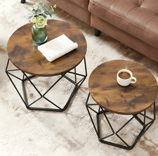 Couchtische Beistelltische 2xSet Wohnzimmer Kaffeetisch Stahlrahmen Sofatisch