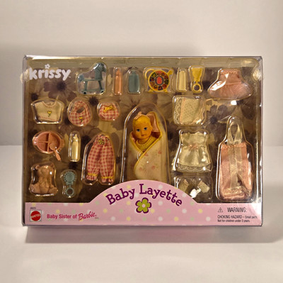 Mattel Barbie Krissy Baby Layette Doll Playset w/ Outfit & Accessories 26572