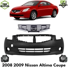 Front Bumper Cover Primed Plastic & Grille Assembly  For 2008-2009 Nissan Altima