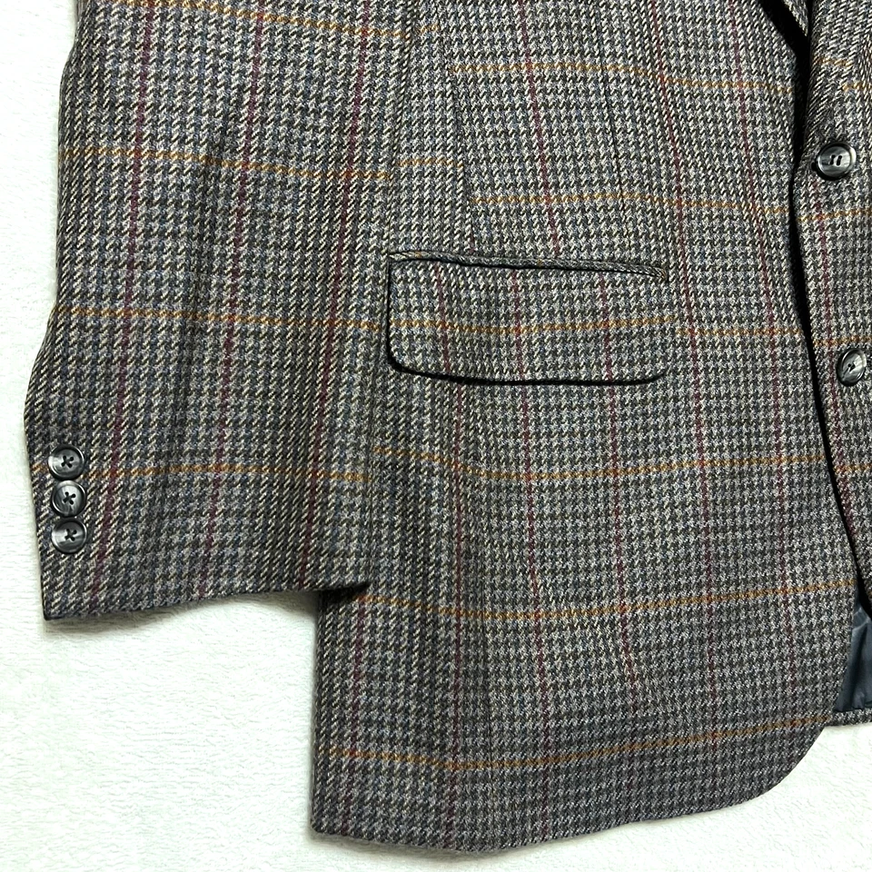 Blazer Vintage Burberrys Lana Pata de Gallo Ventana 40R Escocia Tweed Clásico Foto 3 de 4