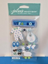 FREE SHIP Jolee's BABY BOY Scrapbook Dimensional Stickers SOCKS BIB BOTTLE