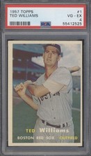 1957 Topps #1 TED WILLIAMS - PSA 4 VG/EX - HOF BOSTON RED SOX SPLENDID SPLINTER