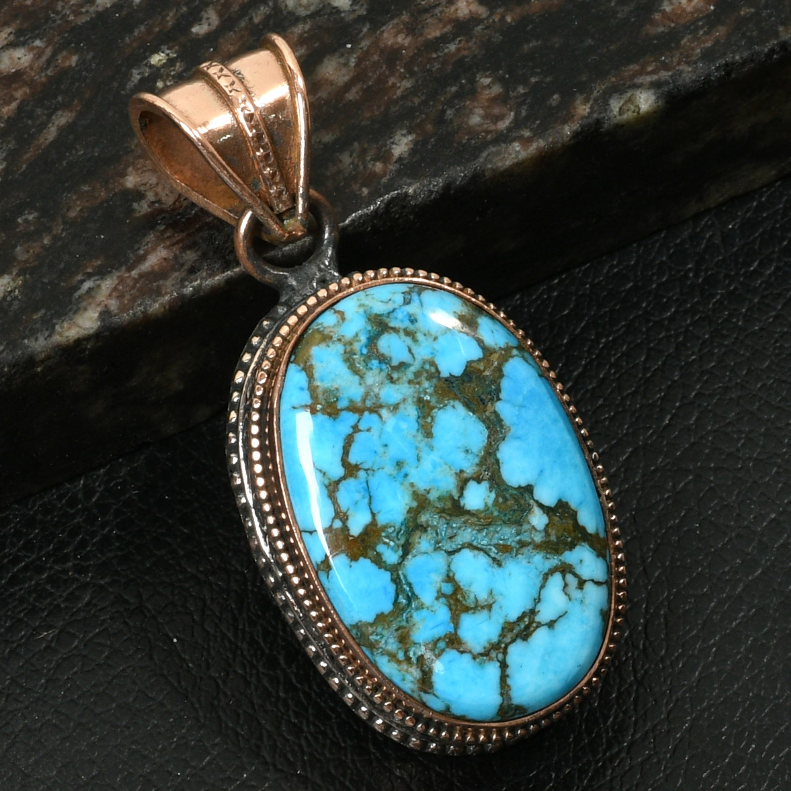Turquoise Gemstone Handmade Antique Design Pendant Jewelry Gift 2.08