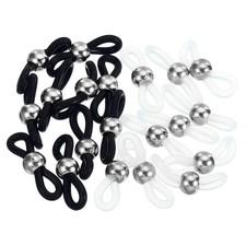 20 Pack Eyeglass Chain Connector Retainer Adjustable Anti Slip Silicone White