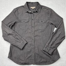 Camisa vaquera Banana Republic para mujer grande gris cambray blusa con botones L