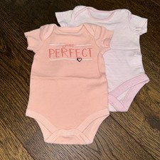 2 Pink Baby Grows 0-3 Months