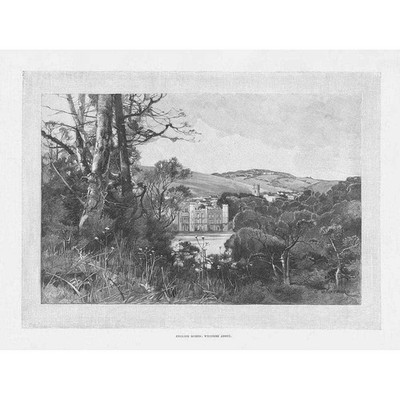 WYCOMBE ABBEY Buckinghamshire, Long View - Antique Print 1895