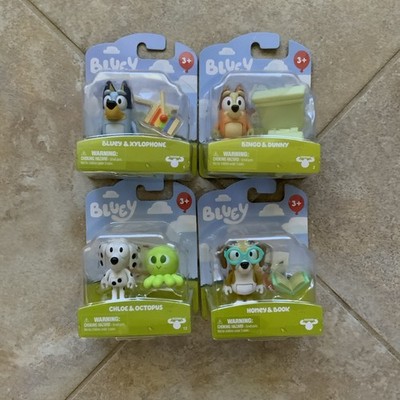 BLUEY XYLOPHONE, CHLOE OCTOPUS, HONEY BOOK, BINGO DUNNY, LOT of 4