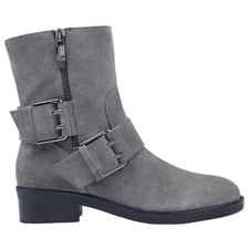 NIB Marc Fisher Parole Buckle Moto Ankle Boots Suede 6M Gray